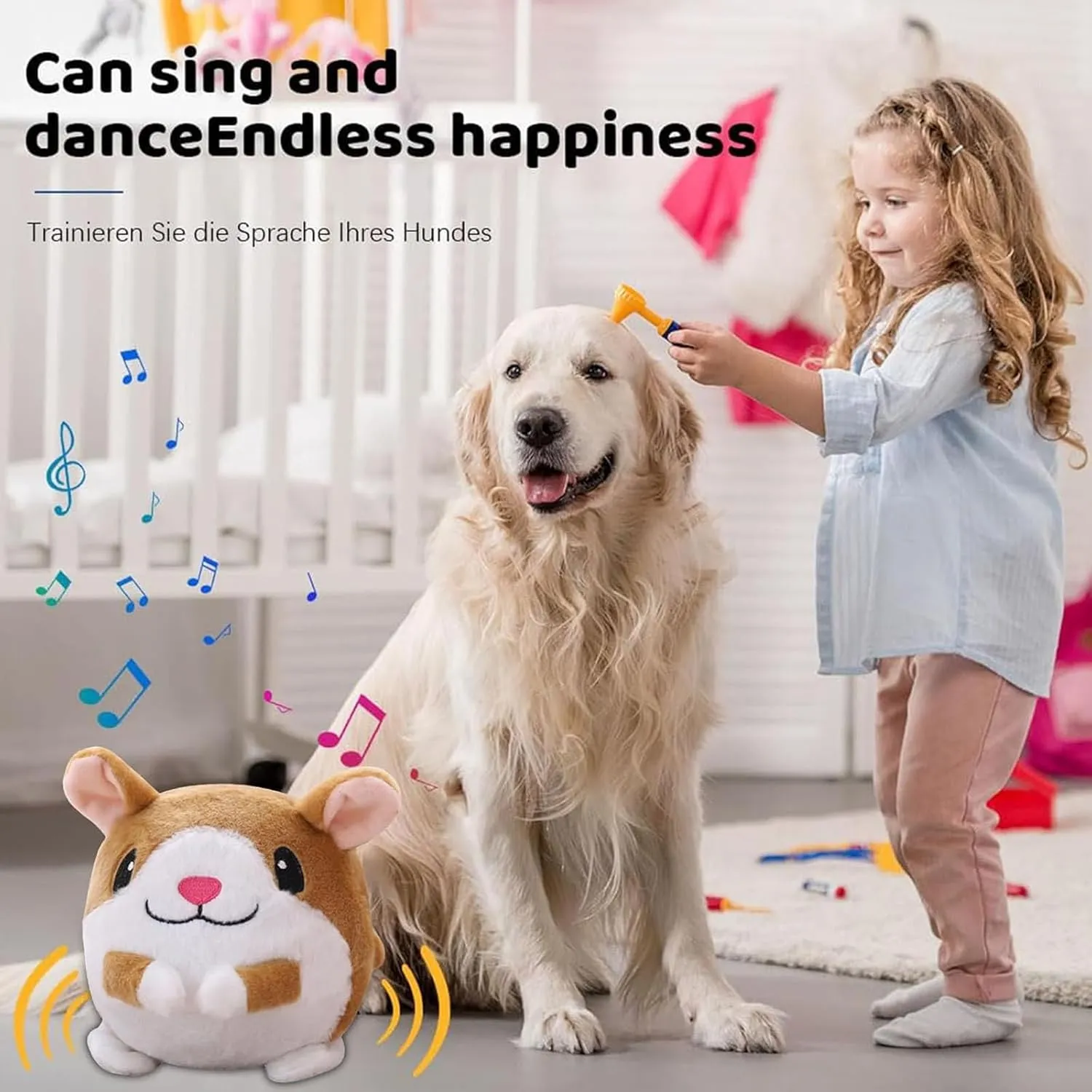 Active Moving Pet Plush Toy, Interactive Dog Toy Pet Bouncing Balls, USB Rechargeable Interactive Washable Cartoon Pig Plush Sound Electronic Dog Toy, Small Plush Sound Toys for Dogs (C)