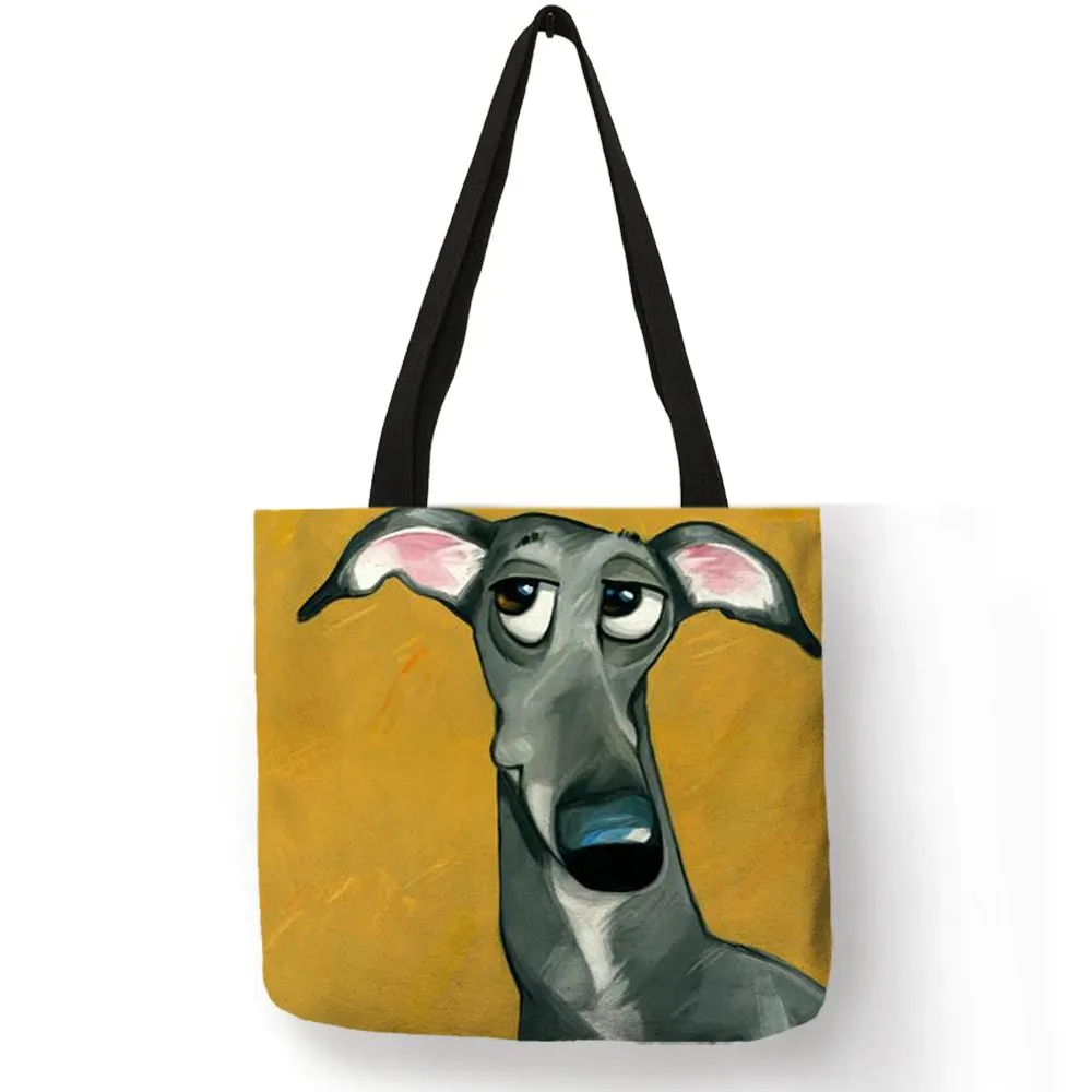Adorable Cute Cartoon Dog Reusable Tote Bags