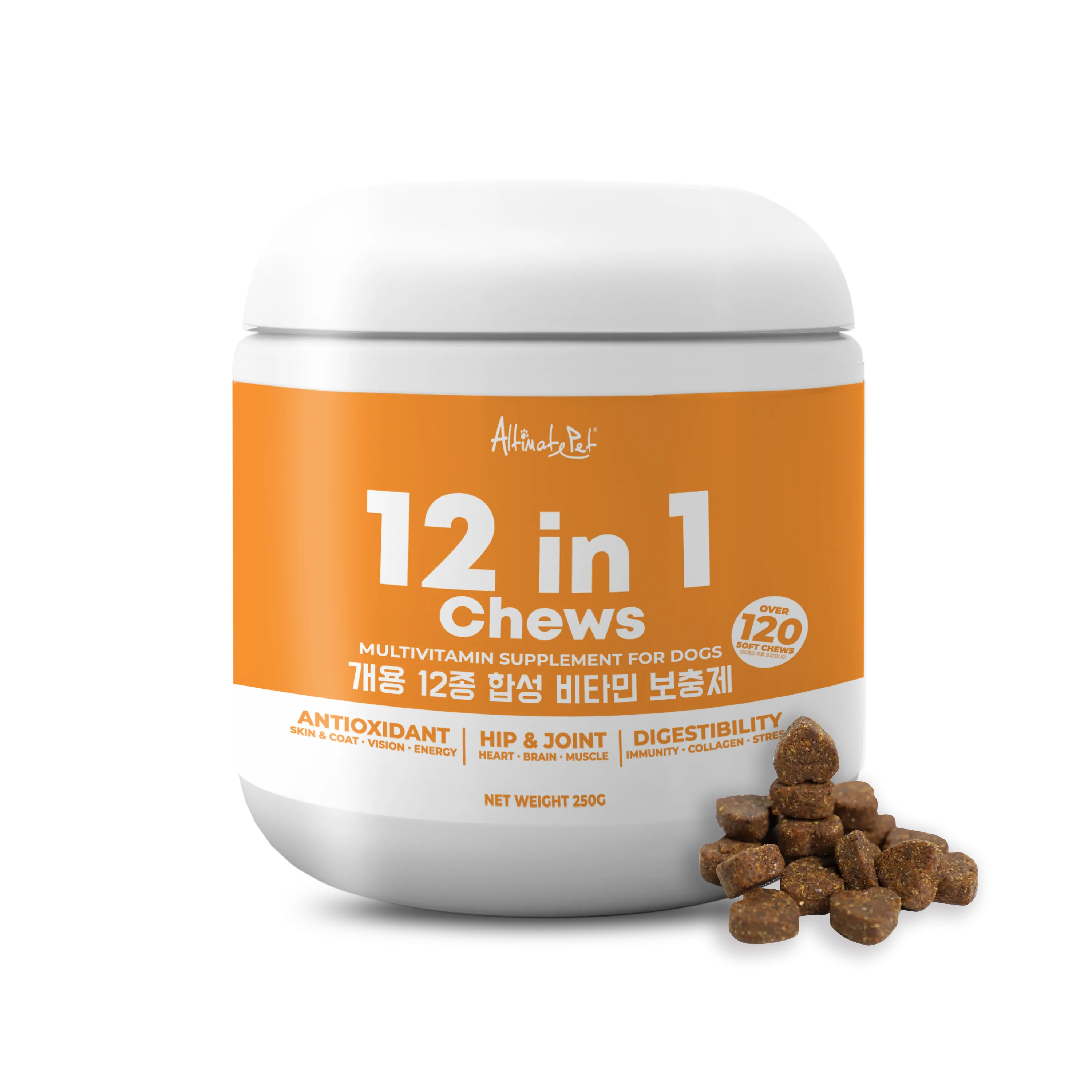 Altimate Pet 12 in 1 Multivitamin Supplement For Dogs - Over 120 Soft Chews (250g)
