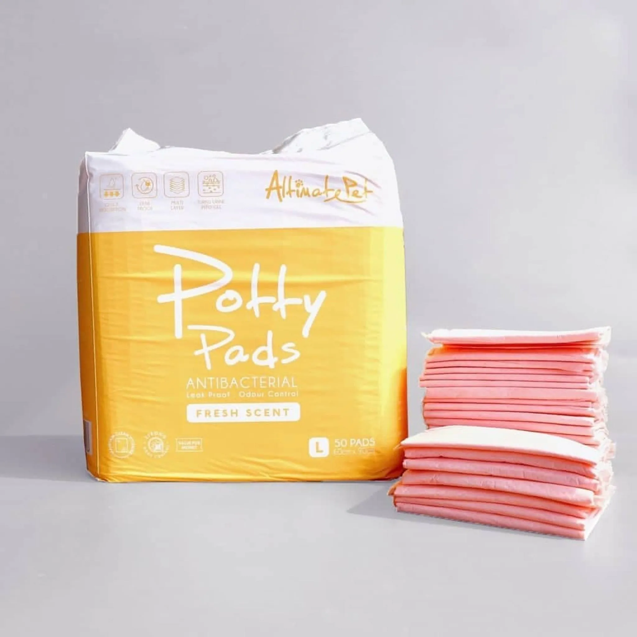 Altimate Pet Antibacterial Fresh Scent Potty Pee Pads - L (50pcs) | 60cm x 95cm