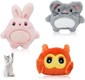 Andiker Catnip Toys for Cat, 3 Pack Cat Chew Toy with Catnip and Crinkle Sound for Chewing Biting, Cat Interactive Toy for Indoor Cats Exercising Chasing Kicking