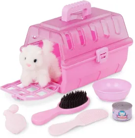 Battat- Play Circle- Pet Carrier  Stuffed Animal Kitten  Plush Toys- Pretend Play  3 years  