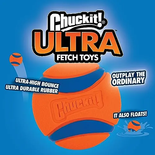 Chuckit Ultra Ball Dog Toy, Medium (2.5 Inch Diameter) Pack of 2, for breeds 20-60 lbs