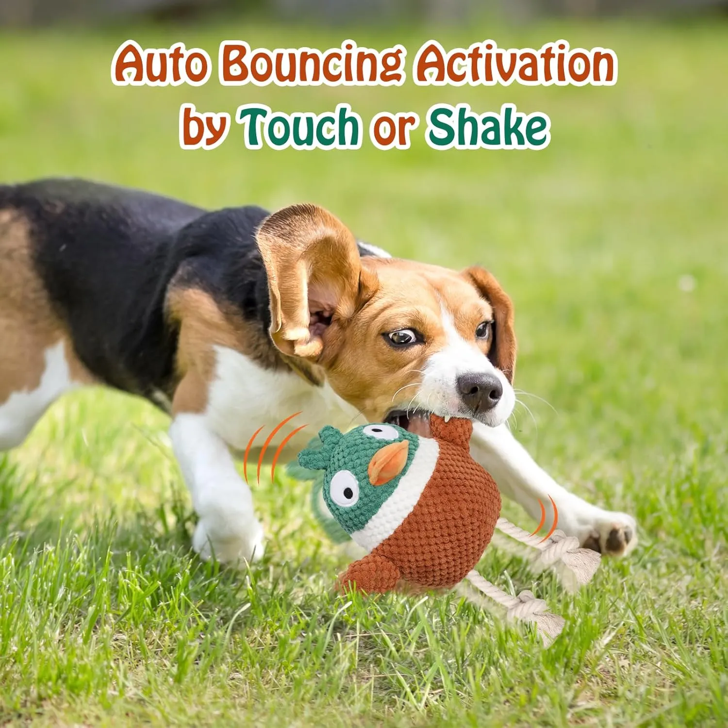 CiyvoLyeen Interactive Duck Dog Toys for Aggressive Chewers, with Electric Moving Bouncing Rolling Ball, Thicken Ropes, Original Design Chew Toy for Small Medium Large Dogs Pets to Keep Them Busy