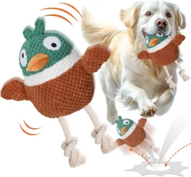 CiyvoLyeen Interactive Duck Dog Toys for Aggressive Chewers, with Electric Moving Bouncing Rolling Ball, Thicken Ropes, Original Design Chew Toy for Small Medium Large Dogs Pets to Keep Them Busy