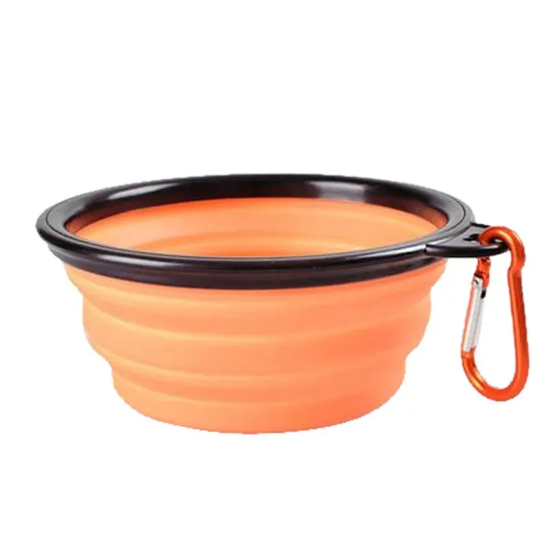 Collapsible Pet Silicone Dog Food Water Bowl Outdoor