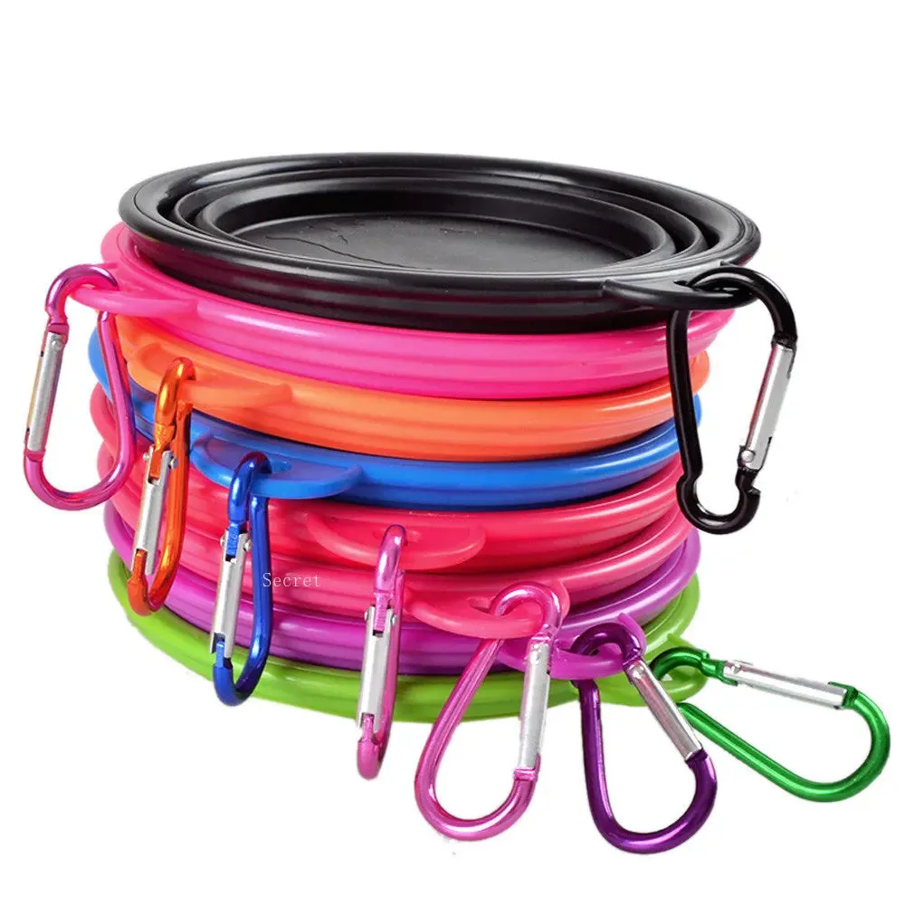 Collapsible Pet Silicone Dog Food Water Bowl Outdoor