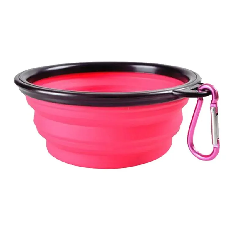 Collapsible Pet Silicone Dog Food Water Bowl Outdoor