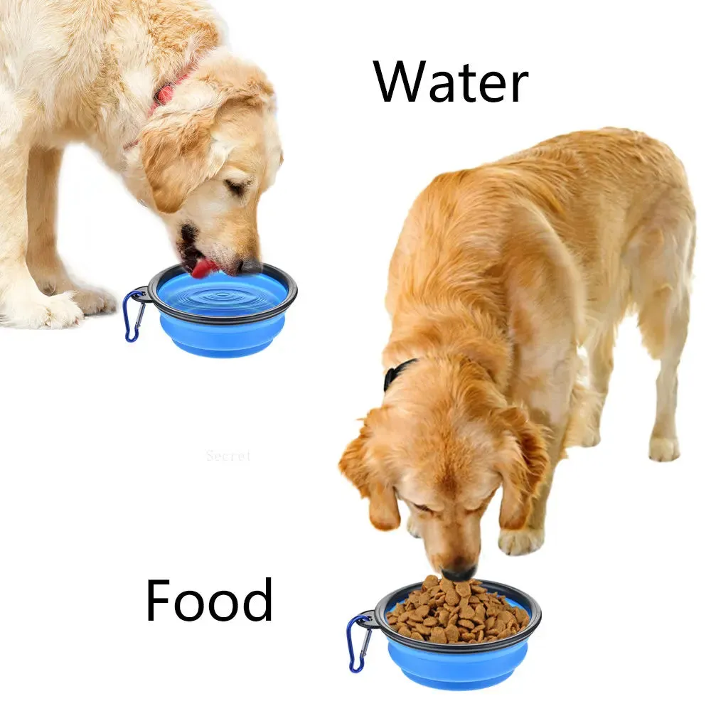 Collapsible Pet Silicone Dog Food Water Bowl Outdoor