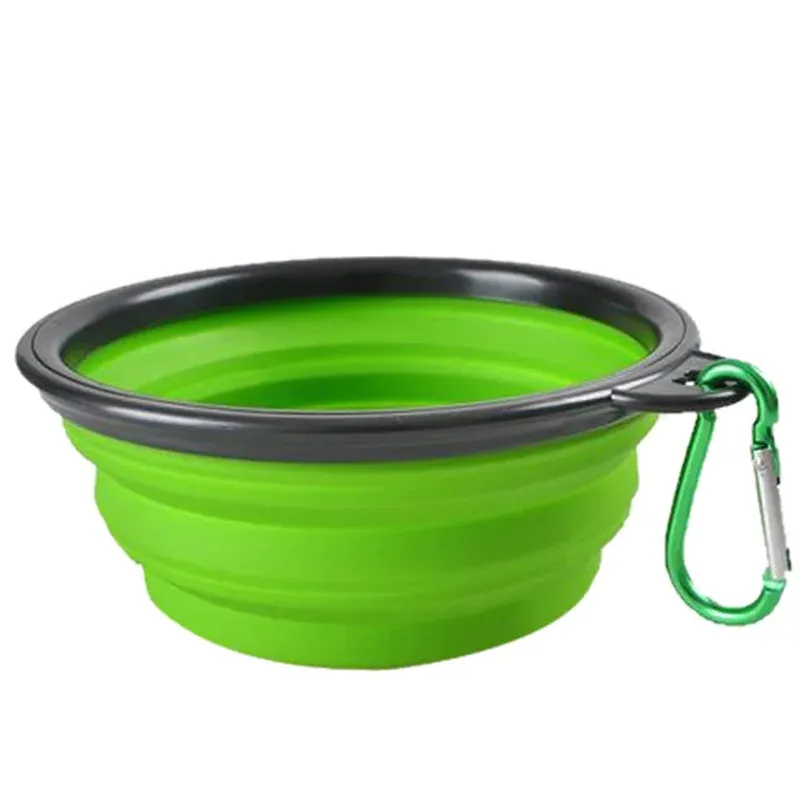 Collapsible Pet Silicone Dog Food Water Bowl Outdoor