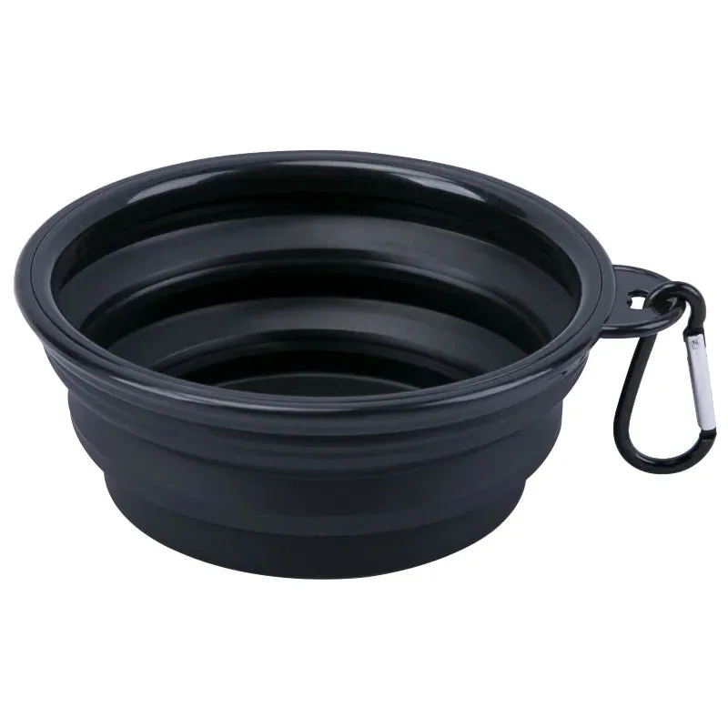 Collapsible Pet Silicone Dog Food Water Bowl Outdoor