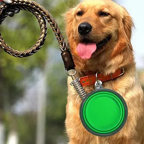 Collapsible Pet Silicone Dog Food Water Bowl Outdoor