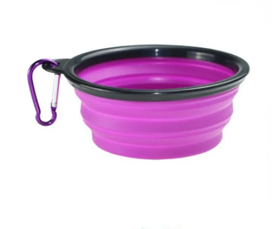 Collapsible Pet Silicone Dog Food Water Bowl Outdoor