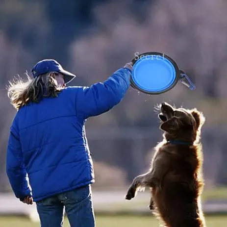 Collapsible Pet Silicone Dog Food Water Bowl Outdoor