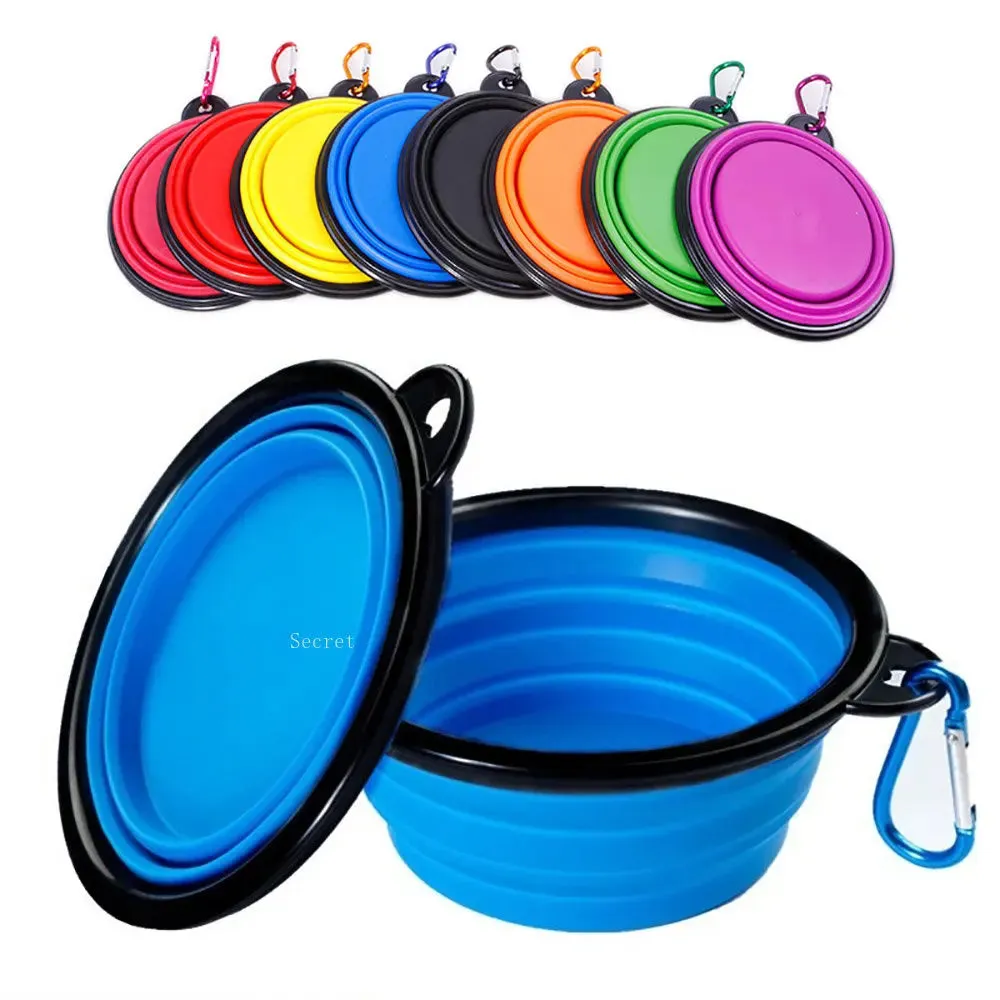Collapsible Pet Silicone Dog Food Water Bowl Outdoor