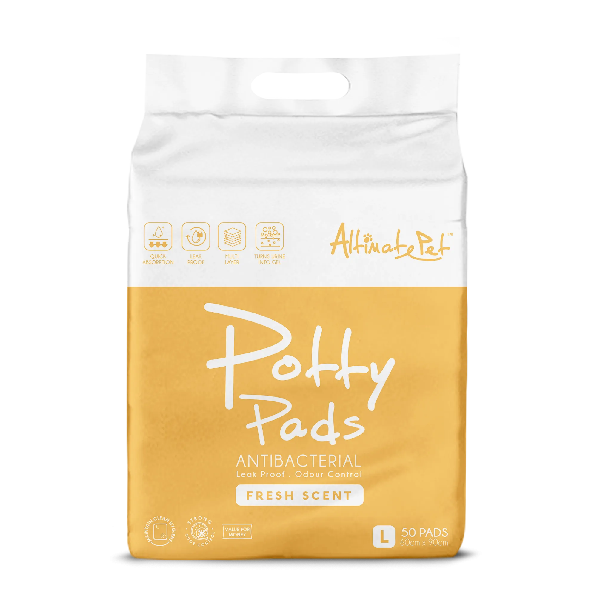 [CTN OF 4] Altimate Pet Antibacterial Fresh Scent Potty Pee Pads - L (50pcs) | 60cm x 95cm