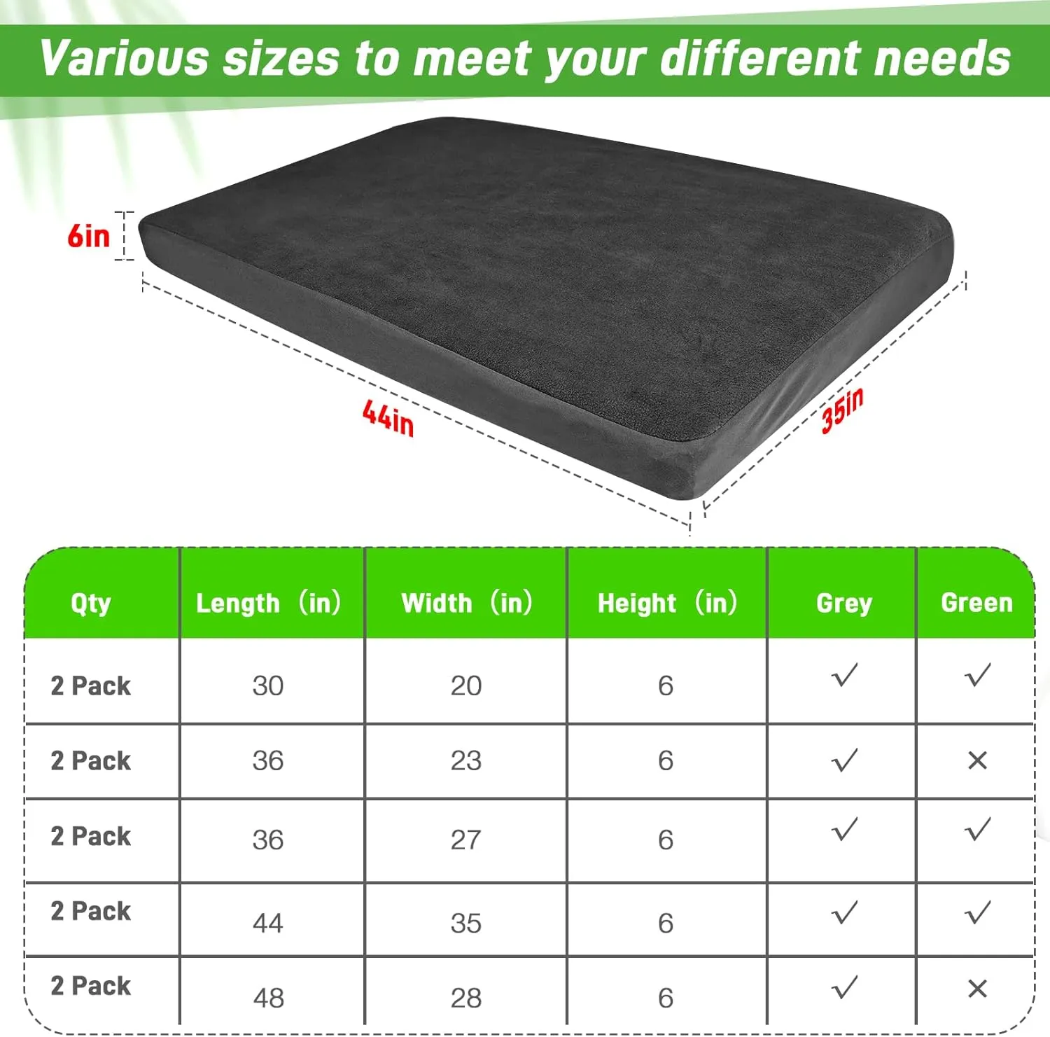 Dog Bed Covers Replacement Waterproof for Dog Bedding Washable Black 2 Pack 35" x 44" XL