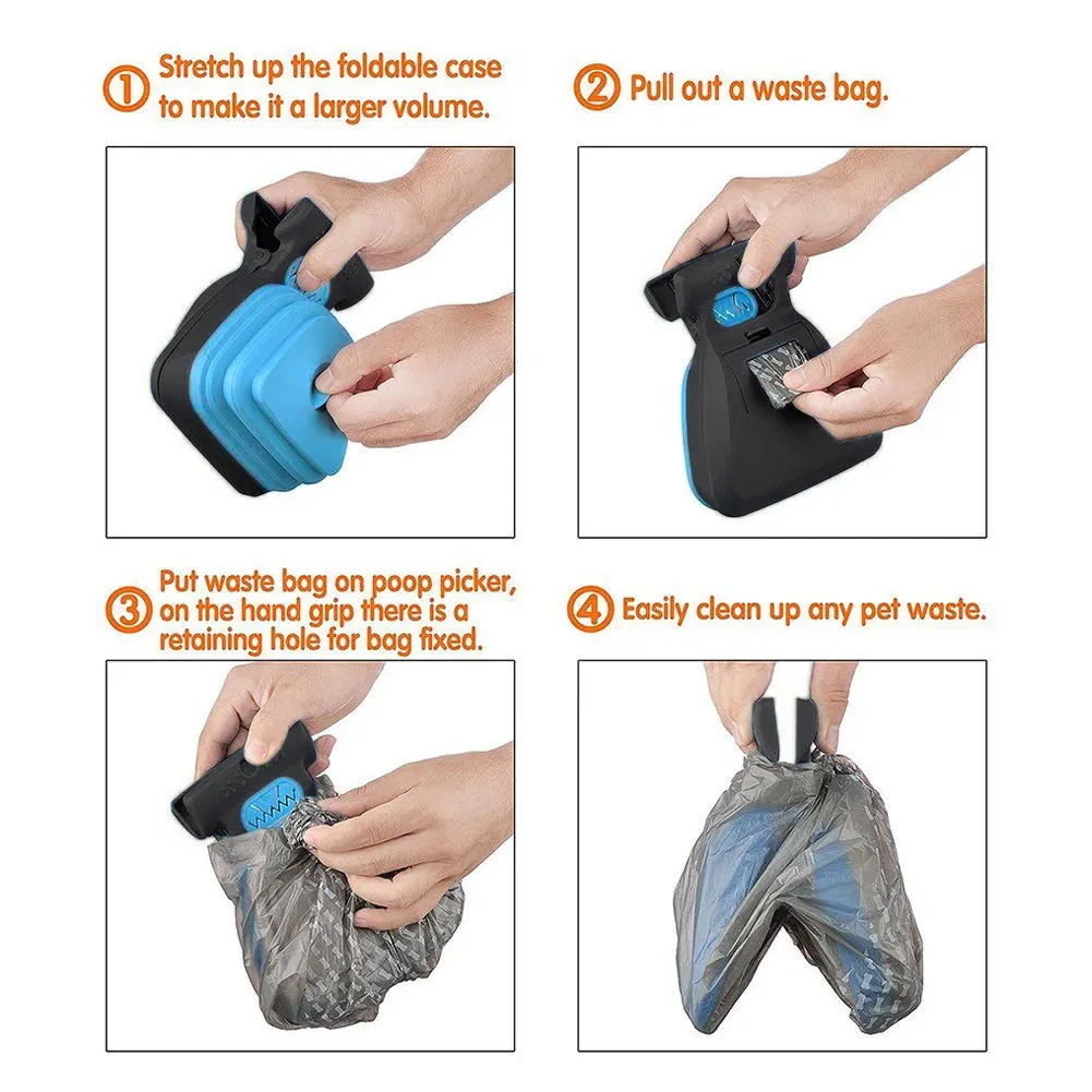 Dog Pet Travel Foldable Pooper Scooper With Decomposable Bags