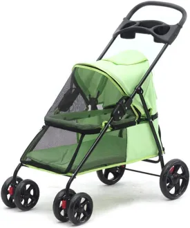 Double Dog Stroller Removable Pet Travel Stroller Foldable at Dog Pushchair Trolley Front Swivel Wheels and Rear Brake Maximum Weight 15Kg Pet Travel Stroller (C)