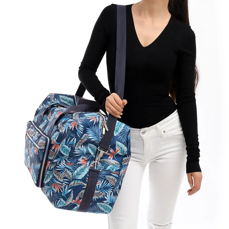 Foldable Travel Bag Women Large Capacity Portable Shoulder Duffle Bag Cartoon Printing Waterproof Weekend Luggage Tote
