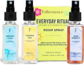Folkulture Room Spray - Set of 3 | Odor Eliminator Freshener Sprays for Home, Car, Bathroom | Natural Vanilla, Lavender, Rose Scented Deodorizer for Fresh Fragrance| Everyday Home Essentials - 5.1 Oz