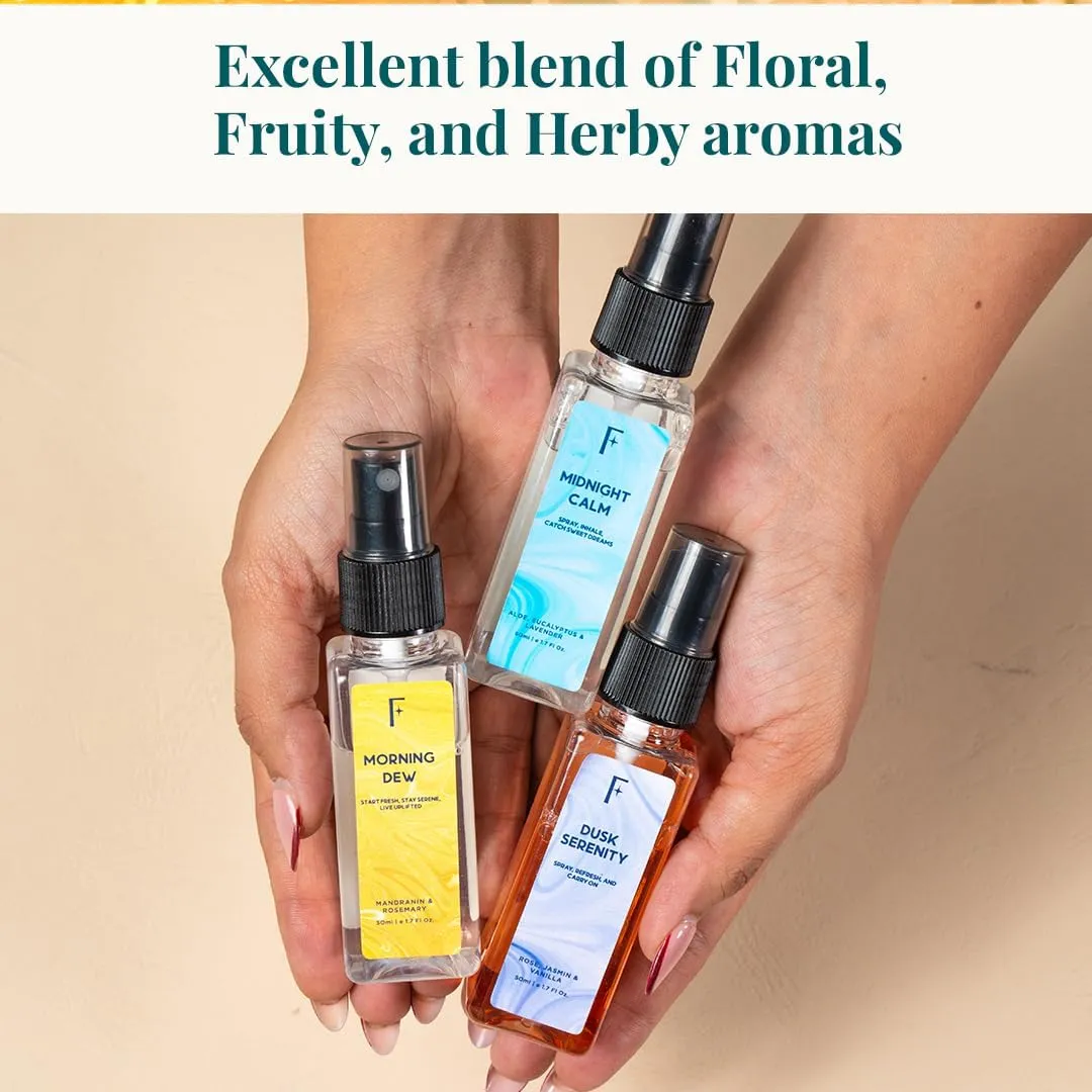 Folkulture Room Spray - Set of 3 | Odor Eliminator Freshener Sprays for Home, Car, Bathroom | Natural Vanilla, Lavender, Rose Scented Deodorizer for Fresh Fragrance| Everyday Home Essentials - 5.1 Oz