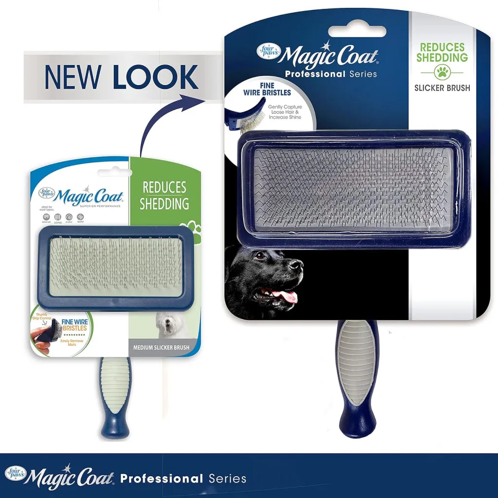 Four Paws Magic Coat Professional Series Slicker Brush for Dogs (Medium & Large )