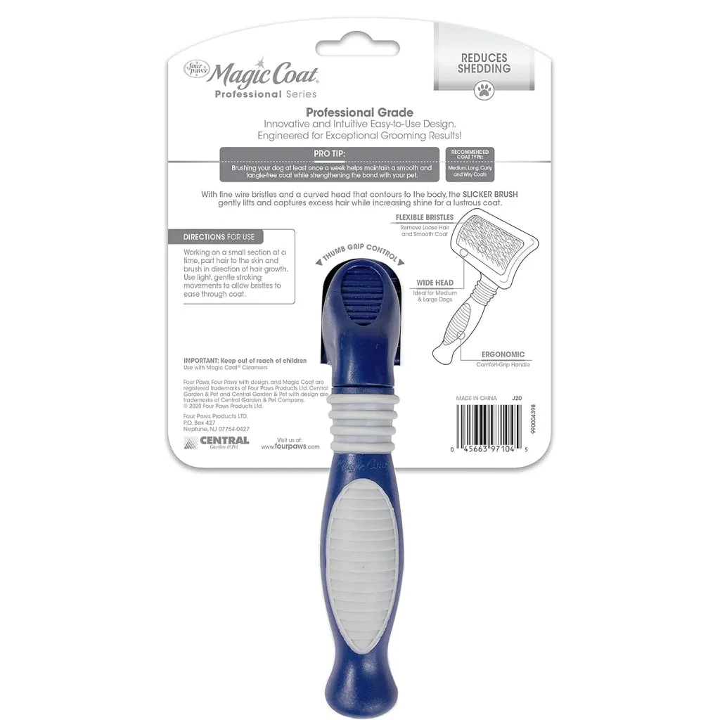 Four Paws Magic Coat Professional Series Slicker Brush for Dogs (Medium & Large )
