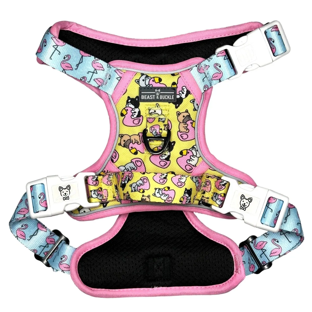 Frenchie Flamingo No Pull Dog Harness - CLEARANCE