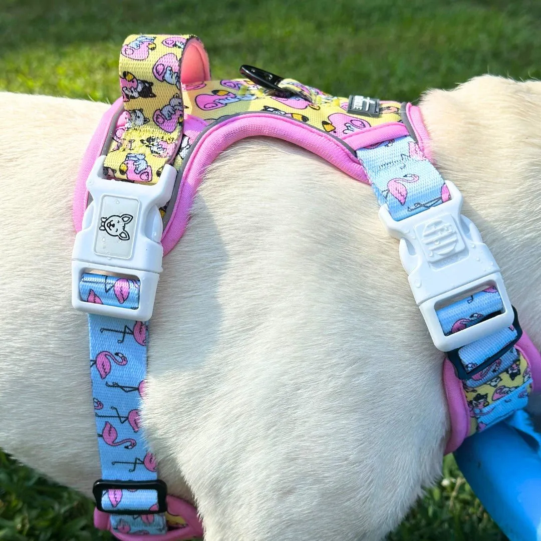 Frenchie Flamingo No Pull Dog Harness - CLEARANCE