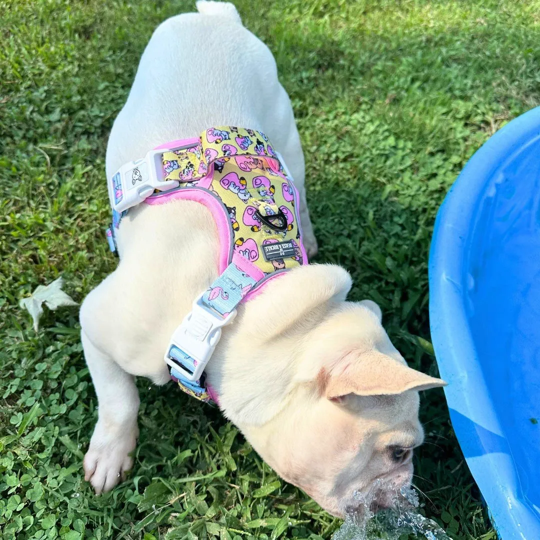 Frenchie Flamingo No Pull Dog Harness - CLEARANCE