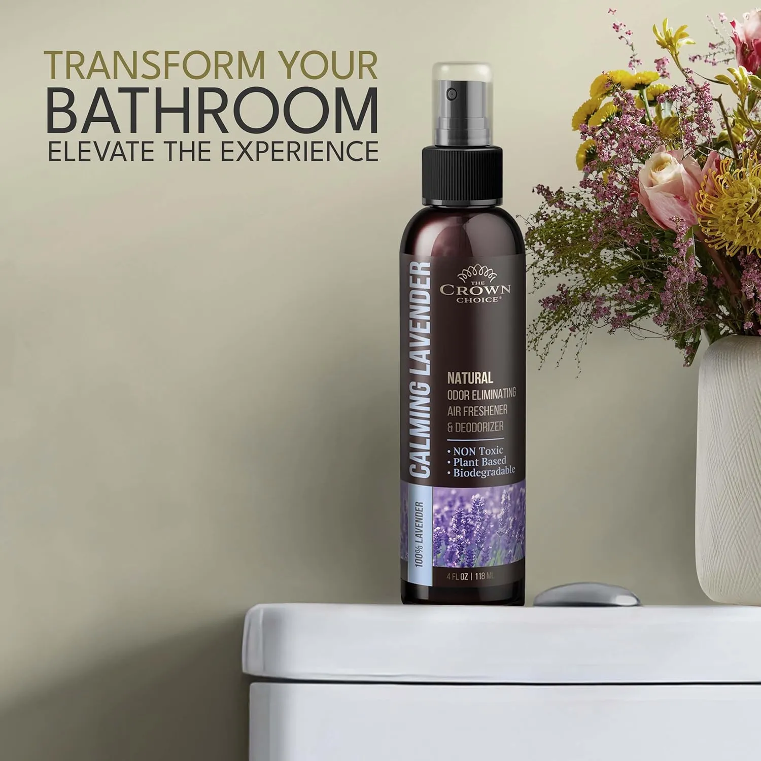 Freshen Up Dad's day with gift of Lavender Air FreshenerNon-Toxic & Natural Essential OilSprayOdor Eliminator and Deodorizer for Home/Toilet/Room/Lounge/Fabric-Linen-Spray for Bedding2 PK 4 Oz each