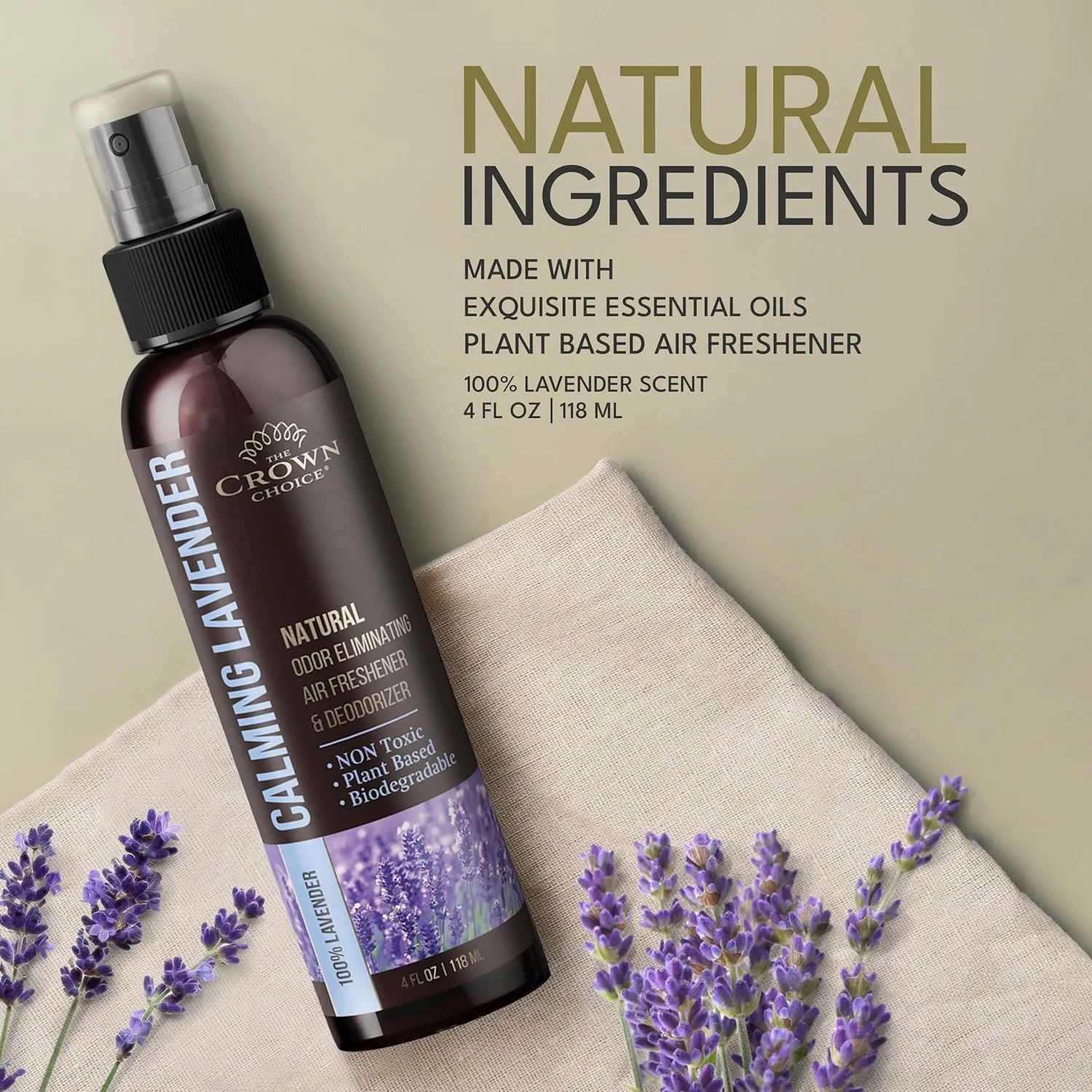Freshen Up Dad's day with gift of Lavender Air FreshenerNon-Toxic & Natural Essential OilSprayOdor Eliminator and Deodorizer for Home/Toilet/Room/Lounge/Fabric-Linen-Spray for Bedding2 PK 4 Oz each