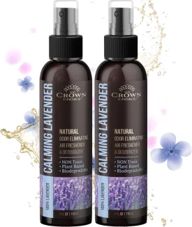 Freshen Up Dad's day with gift of Lavender Air FreshenerNon-Toxic & Natural Essential OilSprayOdor Eliminator and Deodorizer for Home/Toilet/Room/Lounge/Fabric-Linen-Spray for Bedding2 PK 4 Oz each