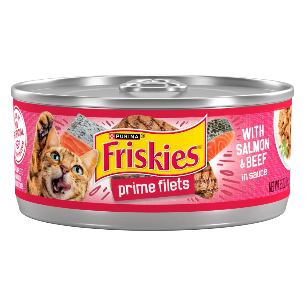 Friskies Prime Filets with Salmon & Beef in Sauce Canned Cat Food
