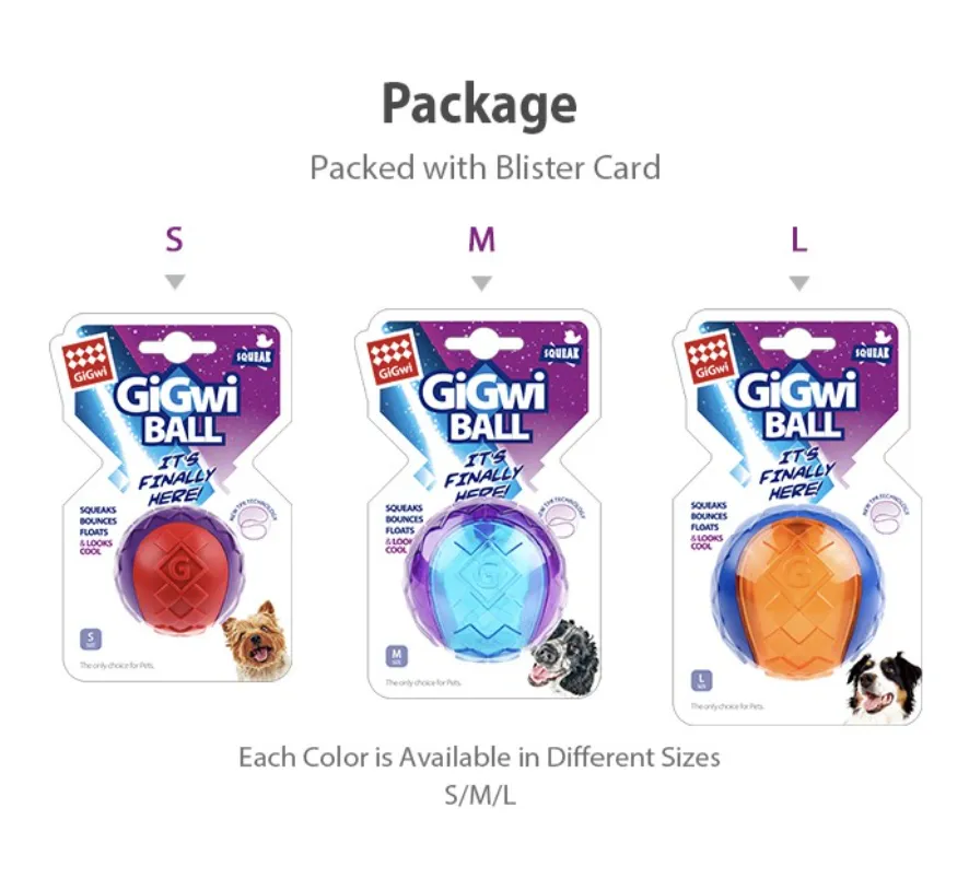 GiGwi Ball Series: Bouncy, Interactive, Durable Toy Dog Balls (Colour given at random unless indicated in remarks)
