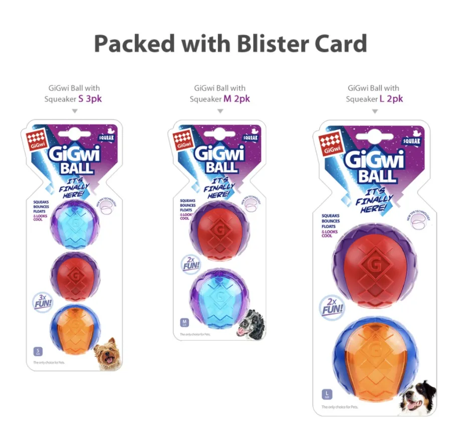 GiGwi Ball Series: Bouncy, Interactive, Durable Toy Dog Balls (Colour given at random unless indicated in remarks)