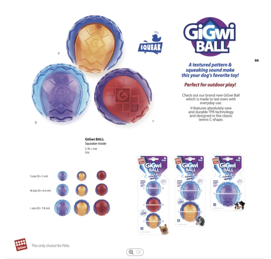 GiGwi Ball Series: Bouncy, Interactive, Durable Toy Dog Balls (Colour given at random unless indicated in remarks)