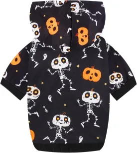 Halloween Dog Hoodies for Large Dogs: Puppy Pumpkin Sweatshirt Winter Warm Ghost Bat Costume Halloween Dog Hooded Clothes Pet Cat Holiday Apparel (Black, L)