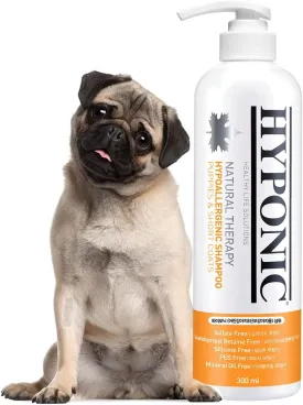 HYPONIC Hypoallergenic Premium Dog Shampoo - Deodorizing, Sensitive Skin, Detangling (Puppies& Short Coats (10.1 oz))