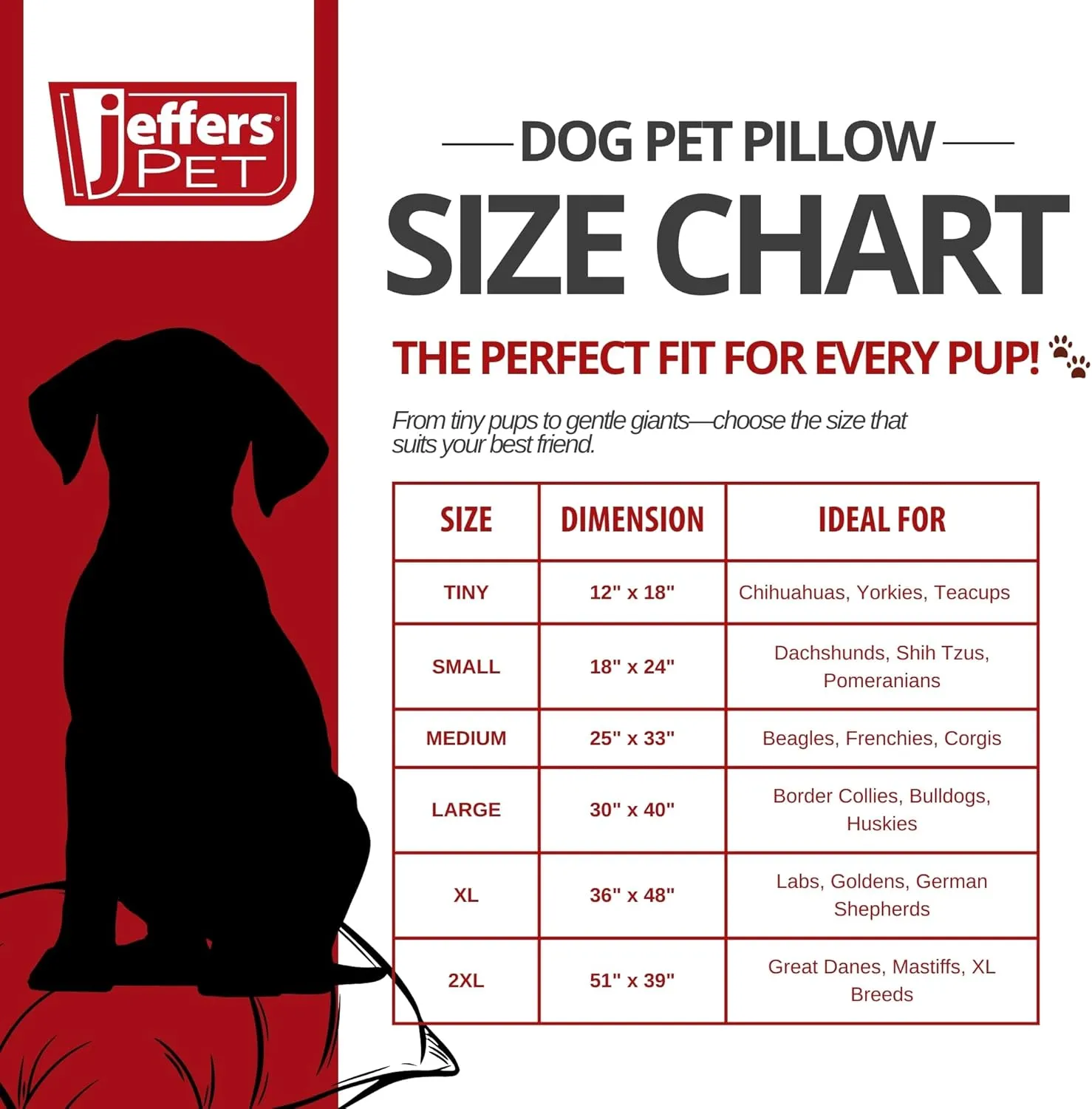 Jeffers Pet Comfort Dog Pillow, Medium 25" x 33", Tan  Machine Washable Dog Bed for House, Sofa, Crate & Travel  Poly Cotton Shell, Winter Warmth, Soft, Comfy, Durable, Top Pet Bedding