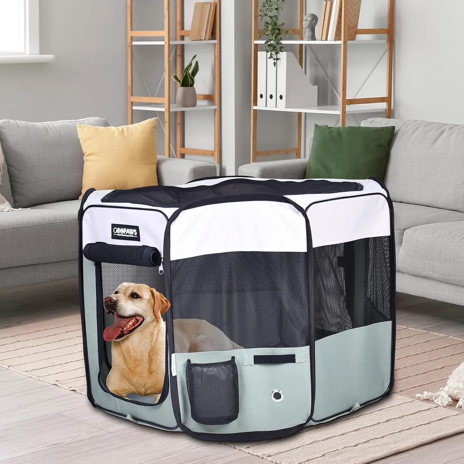 JESPET Pet Dog Playpens 36", 45" & 61" Portable Soft Dog Exercise Pen Kennel with Carry Bag for Puppy Cats Kittens Rabbits, Indoor/Outdoor Use