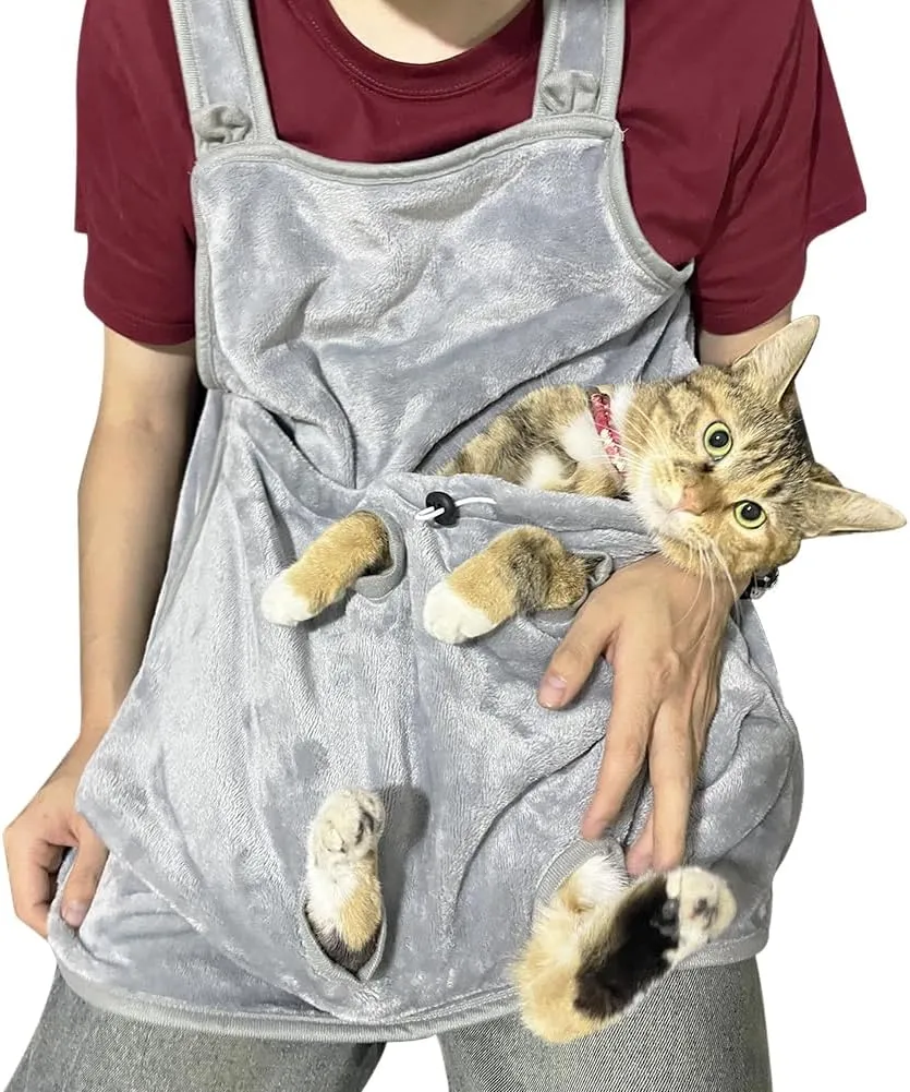 La La Pet Adjustable Cat Apron Carrier with Holes Pet Carrier Sleeping Bag Pet Carrier Sling Cat Carrier Bag Cat Carrier Pouch for Small Sized Animals