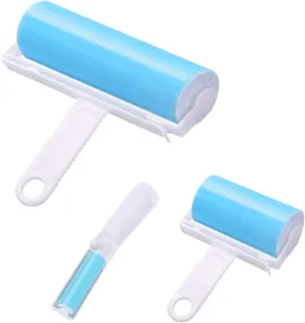Lint Roller 3 Pack, Washable Lint Roller Reusable Pet Hair Remover Cleaner with Cover for Clothes, Pet Hairs, Include Large/Medium/Small Size