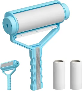 Multi-Functional Lint Roller and Brush - Extra Sticky for Pet Hair, Carpets, Car Mat, Couch, Pet Bed, Furniture & Rug - Reusable Lint Remover