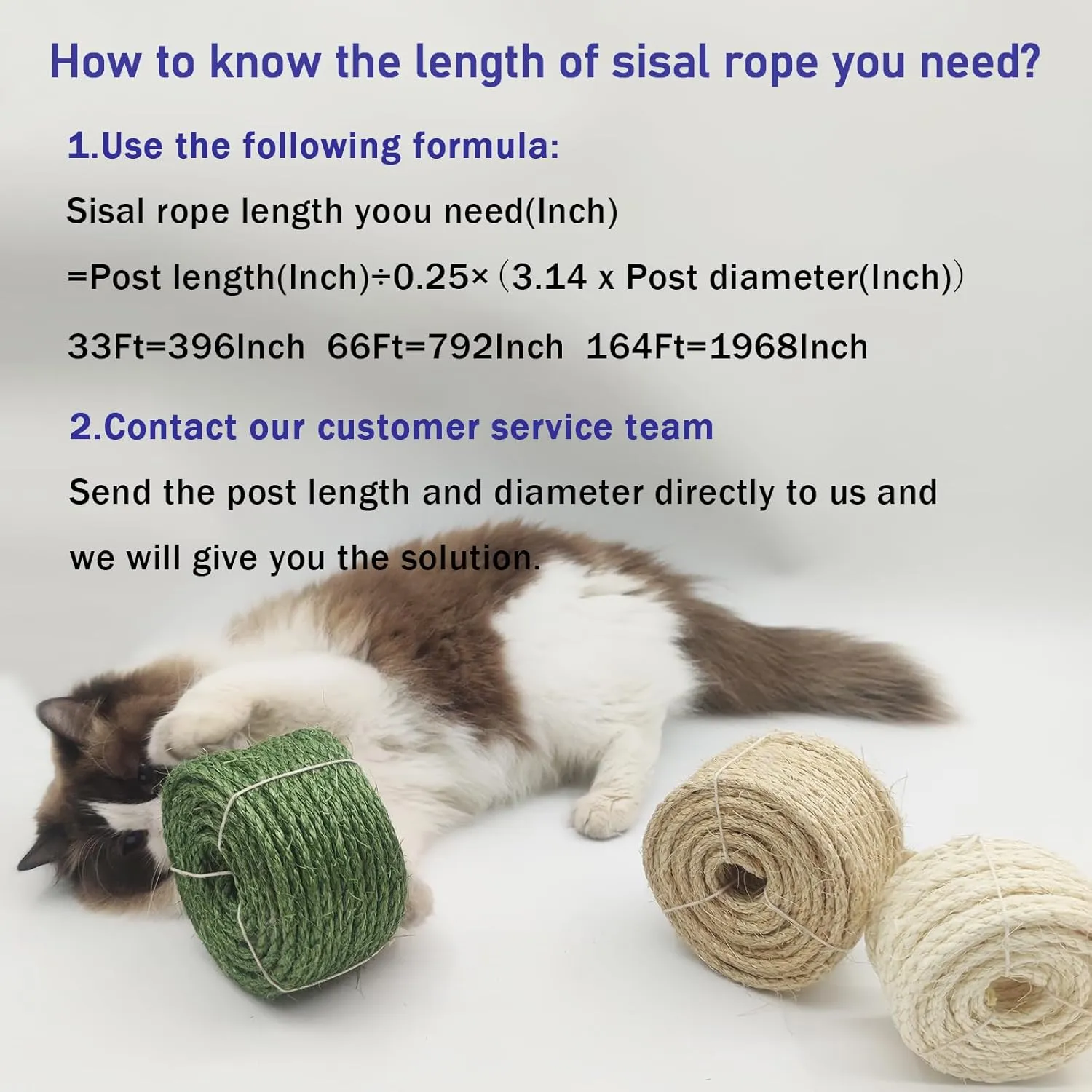 Natural Sisal Rope for Cat Scratcher, 1/4 Inch 164FT Sisal Rope for Cat Scratching Post Repair Replacement, Multi Color Cat Scratch Tree Rope Replacement, Solid Black