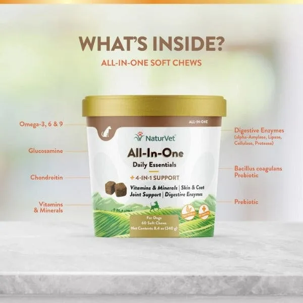 NaturVet All-In-One Soft Chews For Dogs