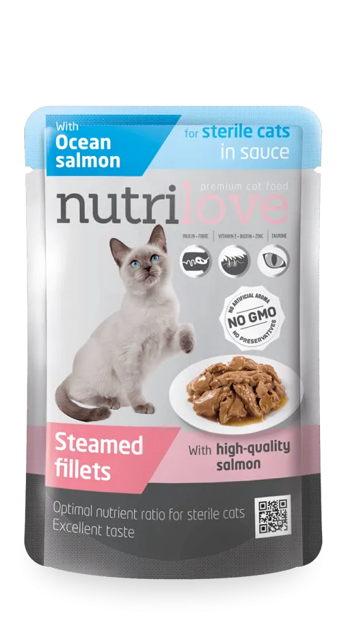 Nutrilove Adult Cat Sterilised Salmon - Pouch 85gr