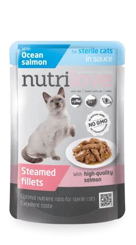 Nutrilove Adult Cat Sterilised Salmon - Pouch 85gr