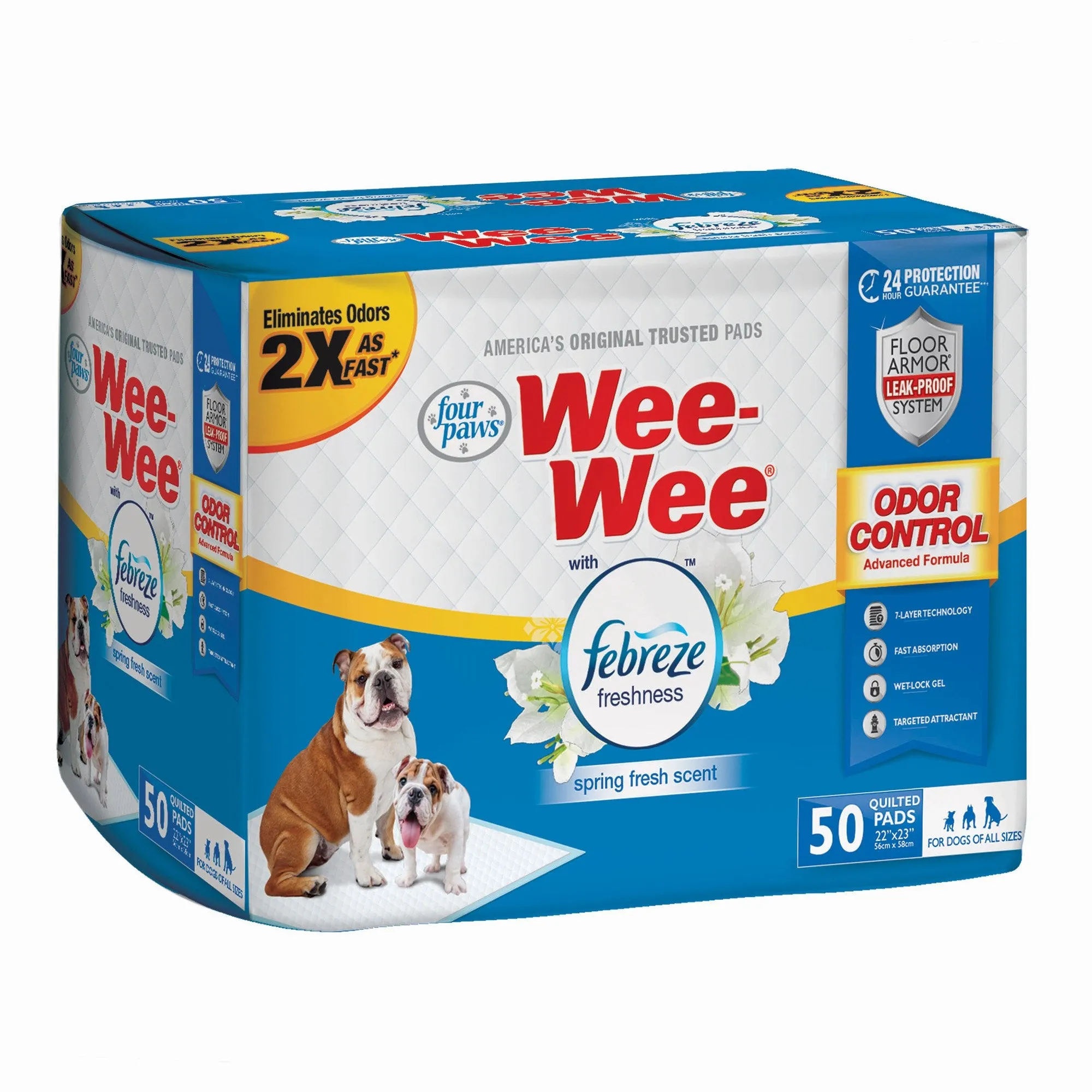 Pet Dog and Puppy Training Pads with Febreze - Wee-Wee Odor Control with Febreze Freshness Pads